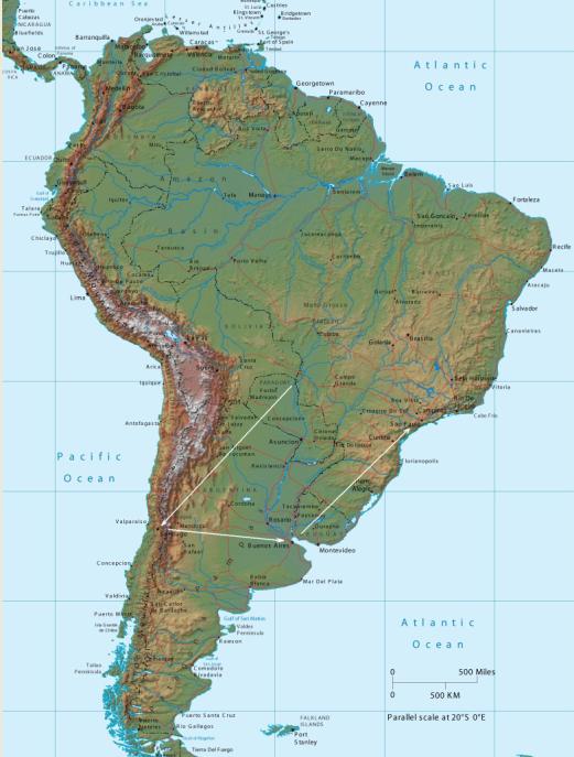 Latin America Map Physical
